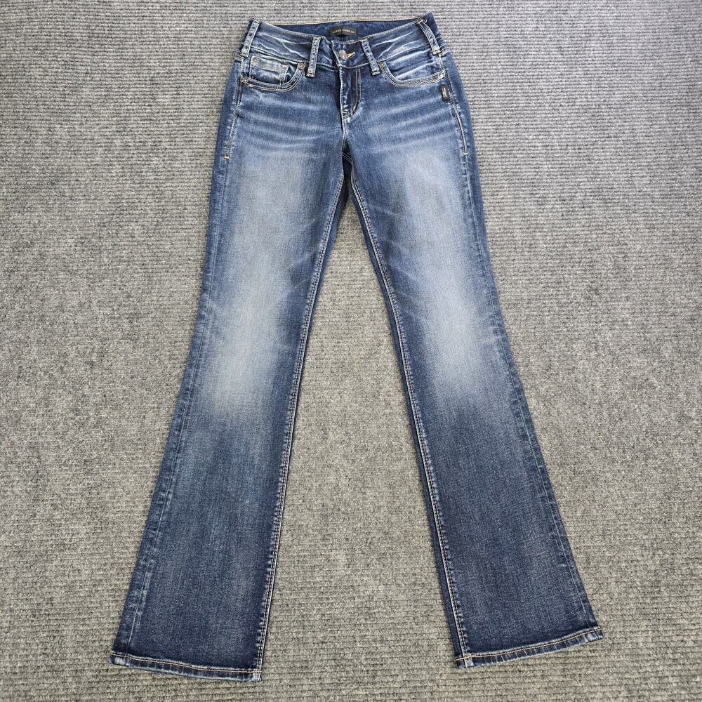 Silver Jeans Suki Slim Boot Jeans Womens 27x31 Blue Mid Rise Stretch NWT Removed